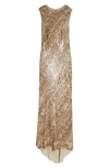 DRIES VAN NOTEN DRIES VAN NOTEN SNAKESKIN EFFECT SEQUIN GOWN