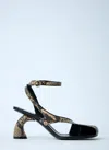 Dries Van Noten Snakeskin-embossed Slingback Heels In Nude