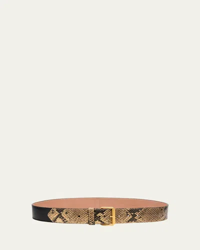 Dries Van Noten Snakeskin-print Leather Belt