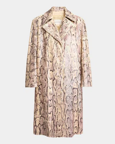 DRIES VAN NOTEN SNAKESKIN-PRINT SEQUINED SINGLE-BREASTED COAT