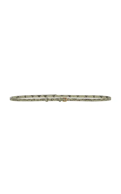Dries Van Noten Snakeskin-effect Leather Belt In Gold