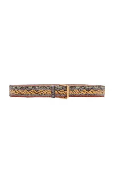 Dries Van Noten Snakeskin-effect Leather Belt In Multi