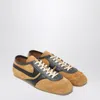 Dries Van Noten Double Lacing Suede Sneakers With Leather Inserts Shoes In Brown