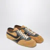 Dries Van Noten Double Lacing Suede Sneakers With Leather Inserts Shoes In Brown