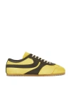 Dries Van Noten Leather-trimmed Suede Sneakers In Yellow