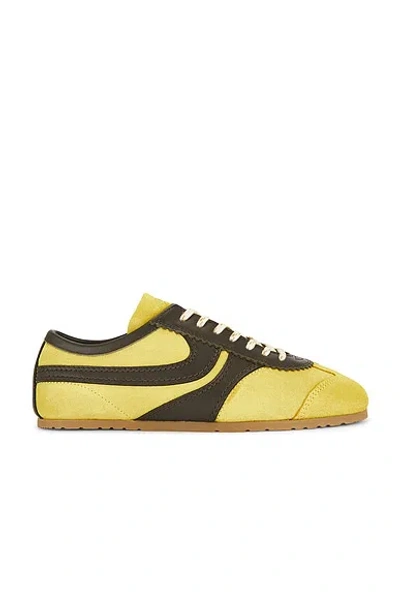 Dries Van Noten Yellow Leather Sneakers