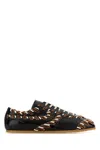 Dries Van Noten Stylish Low-top Leather Sneakers Featuring Embellishments In Black