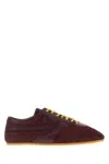 Dries Van Noten Low-top Nylon Running Sneakers With Leather Inserts In Brown