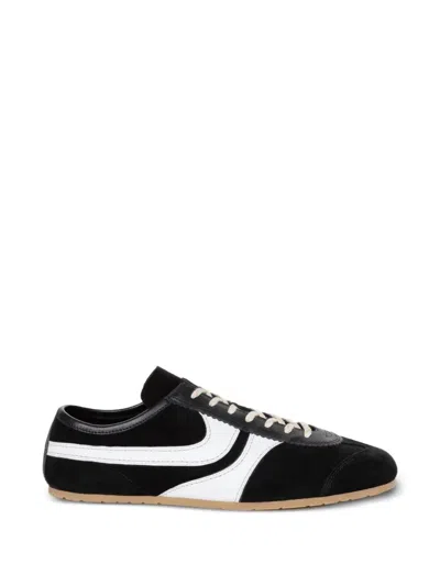Dries Van Noten Sneakers Contrast Stitching Low Top Rubber Sole In Black