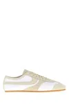Dries Van Noten Leather And Suede Low Profile Sneakers In Neutral