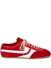 Dries Van Noten Suede Leather Low-top Sneakers In Red