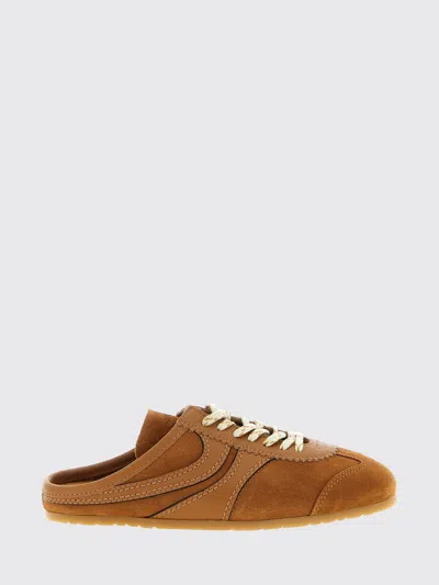 Dries Van Noten Suede Mules Rubber Sole Stitch Detailing In Brown