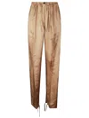 Dries Van Noten Soft-fit Viscose Trousers With Elegant Drawstring In Brown