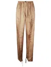 Dries Van Noten Soft-fit Viscose Trousers With Elegant Drawstring In Brown