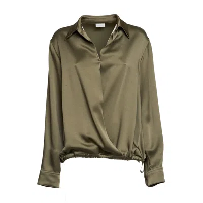 Dries Van Noten Soft Fit V-neck Shirt With Long Sleeves For Women In Green