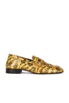 Dries Van Noten Snakeskin-effect Leather Loafers In Yellow