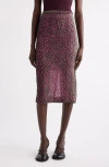 Dries Van Noten Silk Blend Midi Skirt With Polka Dots In Pink