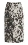 Dries Van Noten Sokna Cow-motif Jacquard Midi Skirt In Brown