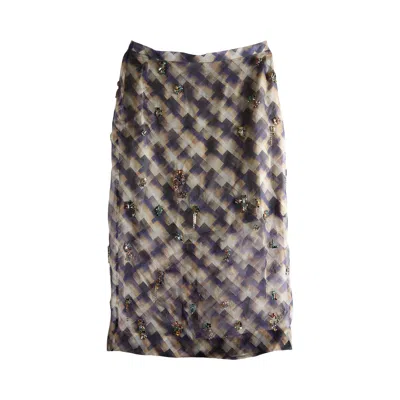 Pre-owned Dries Van Noten Sokna Embellished Skirt 'purple' | Women's Size 36
