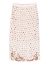 Dries Van Noten Sokna Crystal Sheer Pencil Skirt In Multi