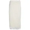 Dries Van Noten Sokna Fringe Midi Skirt In White