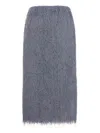 Dries Van Noten Textured Knee-length Skirt Elastic Waistband In Blue