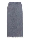 Dries Van Noten Textured Knee-length Skirt Elastic Waistband In Gray