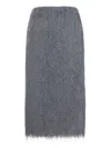 Dries Van Noten Women 'sokna Tris' Grey Skirt With Brushed Effect In Tech Fabric Woman In Gray
