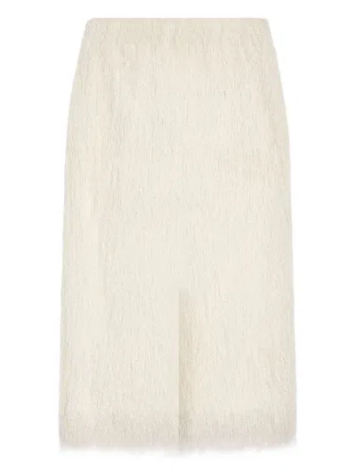Dries Van Noten Sokna Midi Skirt In White