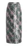 Dries Van Noten Sokna Sequinned Midi Skirt In Gray