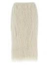 Dries Van Noten Fringe Textured Finish Skirt In Neutral