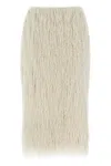 Dries Van Noten Fringe Textured Finish Skirt In White