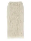 Dries Van Noten Fringe Textured Finish Skirt In White