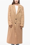 Dries Van Noten Solid Color Nylon Coat In Brown