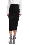 DRIES VAN NOTEN SONATA RUCHED WOOL BLEND MIDI SKIRT