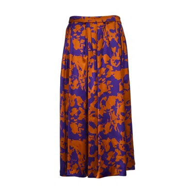 Dries Van Noten Soni Abstract Floral Print Maxi Skirt In Orange