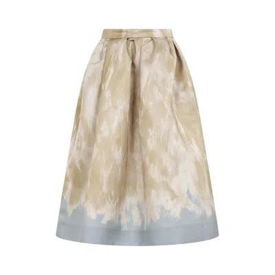 Dries Van Noten Printed High-rise Midi Skirt In Multi