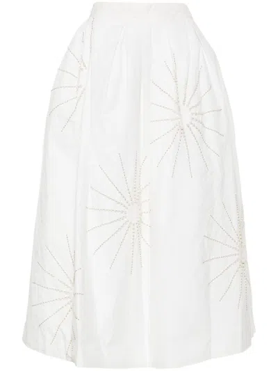 Dries Van Noten Soni Embroidered Skirt In White