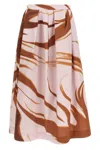Dries Van Noten Printed Gathered Cotton Midi Skirt