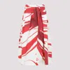 Dries Van Noten Tulip Petal Print Cotton A-line Soni Midi Skirt In Red