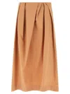 Dries Van Noten High Waist Midi Pleated Skirt In Brown