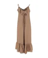 Dries Van Noten Light Brown Petticoat Dress With Ruffle