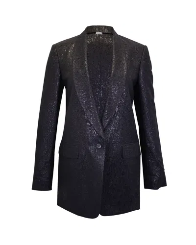 Dries Van Noten Sparkly Blazer In Black Wool