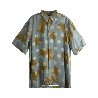 Pre-owned Dries Van Noten Sparse Flower Print Shirt 'grey' | Men's Size L In Gray