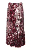 Dries Van Noten Spirirty Paillette-embellished Skirt In Burgundy
