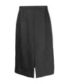 Dries Van Noten Split Half Skirt In Front Of High Waist In Black