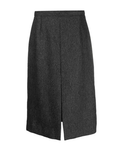 DRIES VAN NOTEN SPLIT HALF SKIRT IN FRONT OF HIGH WAIST