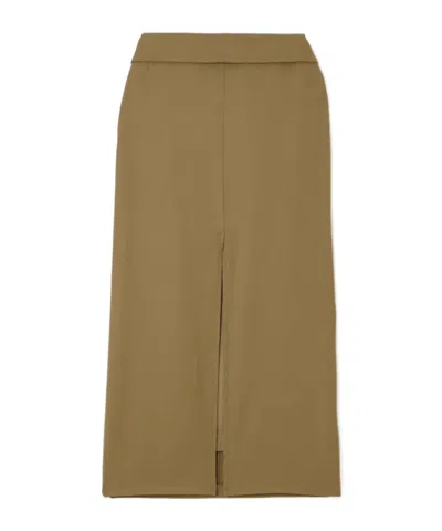 Dries Van Noten Split Mid-length Skirt In Brown