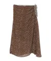 Dries Van Noten Spotted Skirt In Brown