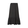 Dries Van Noten Pinstripe Midi Skirt With Side Tie Detail In Multi